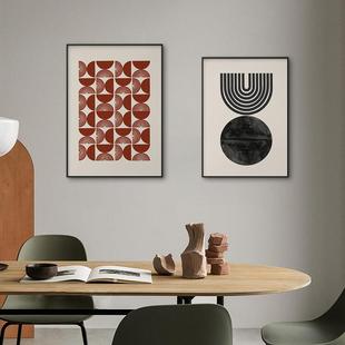 万有引力 高档现代简约餐厅装饰画抽象几何饭厅墙面挂画轻奢壁画