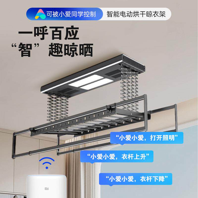 桦崟亿家好太太电动晾衣架智能遥控升降家用阳台室内自动伸缩晾晒衣杆摆件垫垫床笠拉车