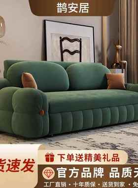 油沙发床多小功能折叠一体两用新奶VSD款储客物双人厅户型推拉