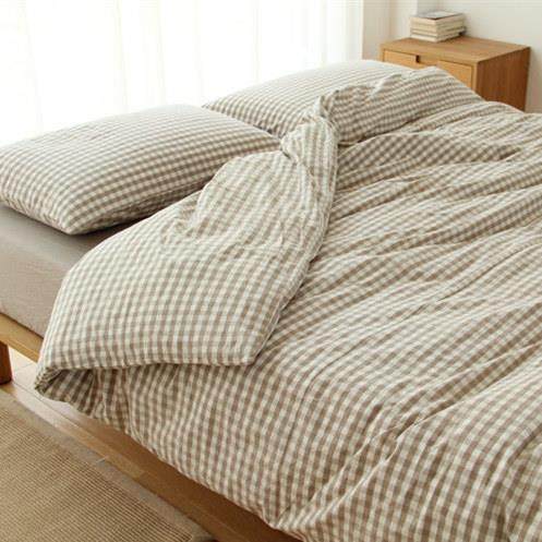 正品在耳边床日式约水洗棉被四简件套纯棉格子新疆棉罩笠床单床上,床上用品,床品套件/四件套/多件套,淘宝优惠券,粉丝福利购,淘宝优惠卷