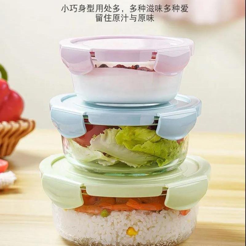 玻璃饭盒可微波炉专用加热碗水果保鲜盒上班族带饭便当盒泡面碗厂