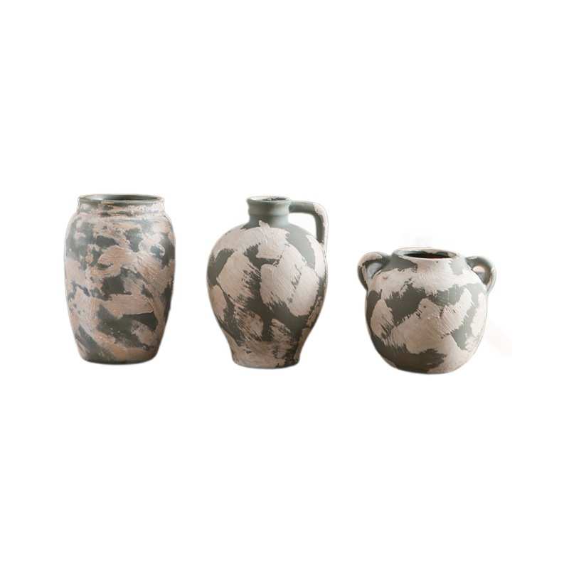 中古陶瓷花瓶复古新中式陶罐高级感侘寂风插花花瓶客厅玄关摆件