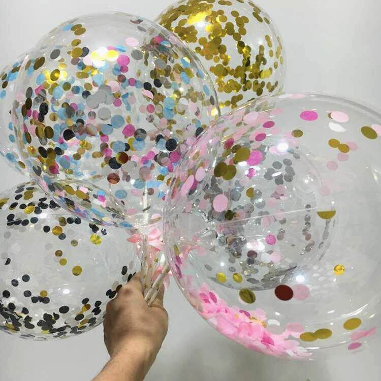 1.5cm圆形气球亮片金色铝箔铝膜波波球纸屑填充物装饰500克