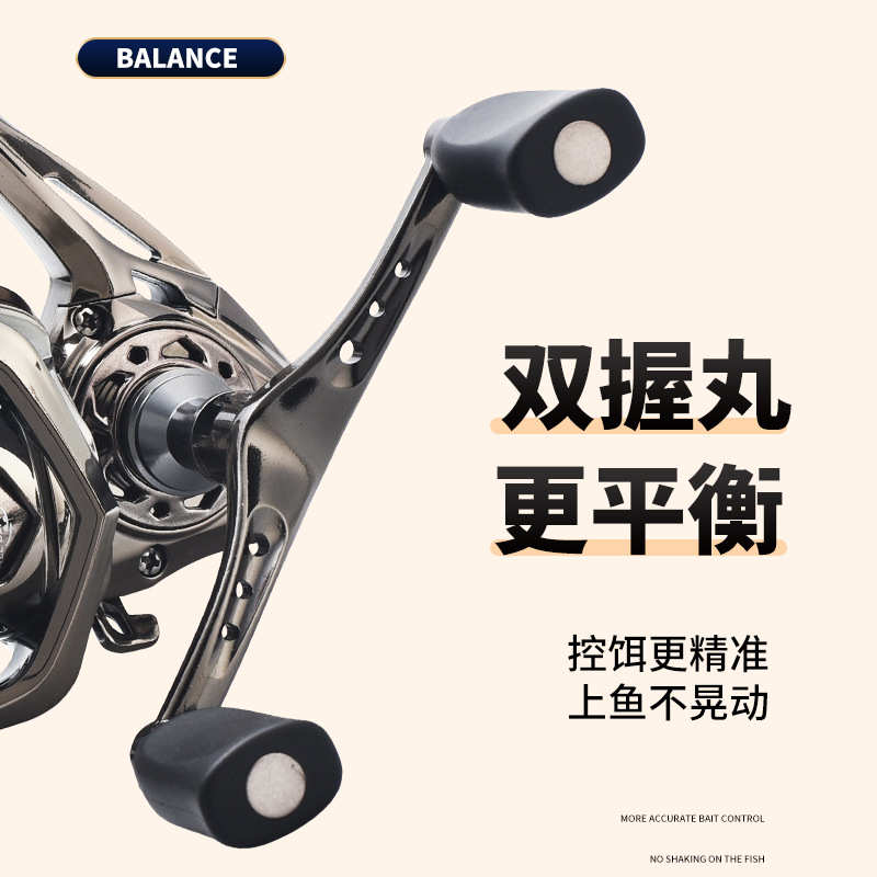 科迈龙纺车轮浅杯斜口路亚纺车轮小高尔夫全金属旋入式双摇臂微物