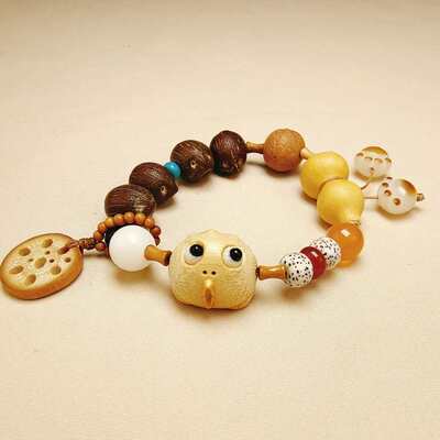 竹雕玉竹蟾实心竹雕刻件玉竹坠文玩手把老金高密度配饰立体吊挂件