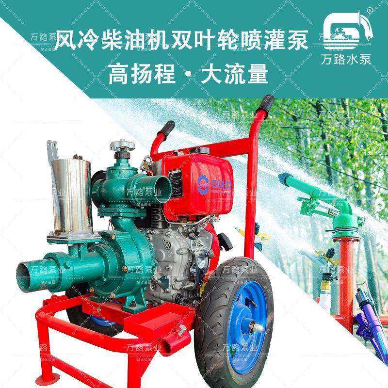 风冷柴油机双叶轮喷灌泵扬程大流量设计农田果园远程喷洒