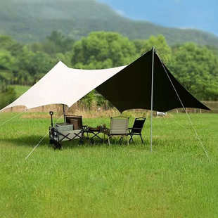 户外黑胶天幕牛津布帐篷便携露营防晒遮光野营凉棚蝶形帐篷 新款