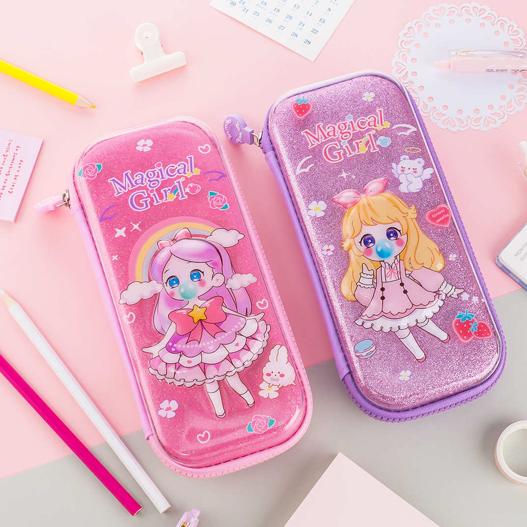 大容量减压笔盒3D文具盒EVA学生文具铅笔盒少女卡通可爱创意笔袋