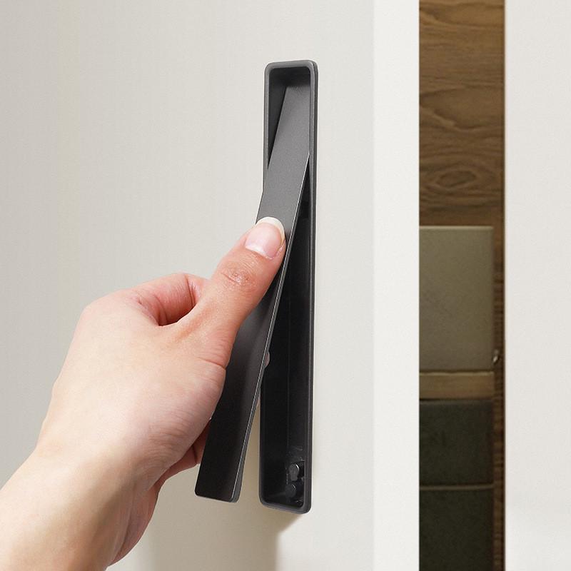 嵌入式拉手灰色极简衣柜门把手隐形开槽内嵌式暗装柜子抽屉门扣手