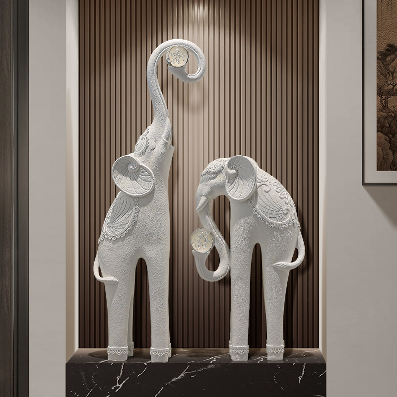 入户玄关客厅落地大象摆件创意艺术高档电视柜壁龛大型工艺品装饰,家居饰品,落地摆件,淘宝优惠券,粉丝福利购,淘宝优惠卷