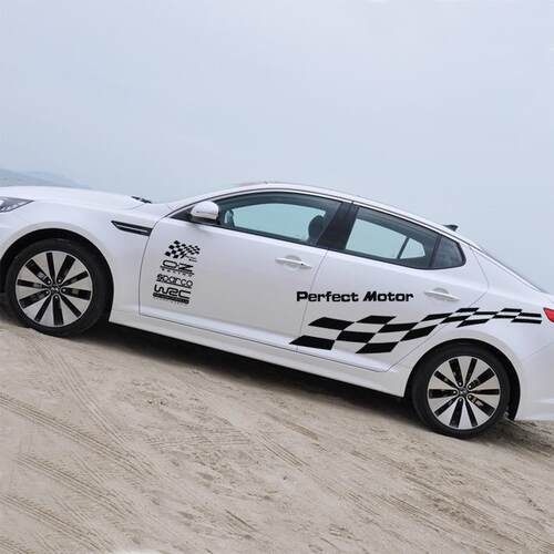 汽车贴纸 改装腰线 WRC全车贴纸拉花 格子车身贴 通用款整车贴