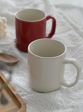 KEEPIN®红色马克杯女咖啡杯日式高颜值简约水杯情侣杯子陶瓷纯色