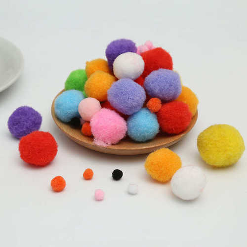 现货1.5CM丙纶毛球圣诞帽装饰棉球彩色毛绒球DIY饰品配件服装辅料
