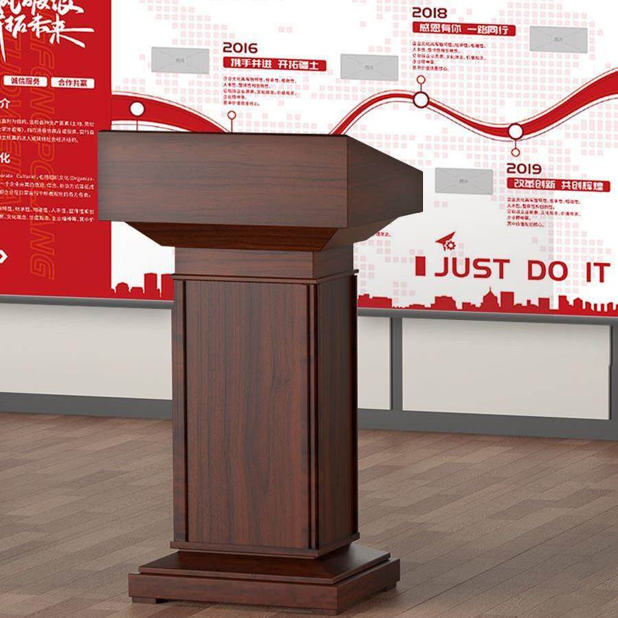 实木演讲台发言台讲台桌迎宾台餐厅接待台咨客台领导讲话台发言席