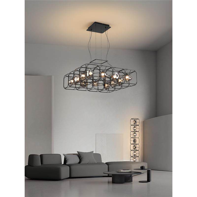 创意艺术设计感吊灯北欧后现代铁艺玻璃卧室餐厅简约方形客厅吊灯