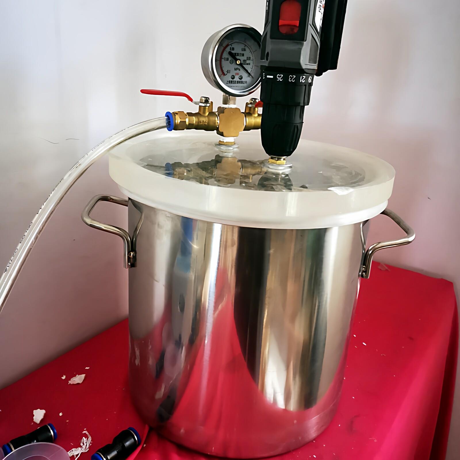 真空搅拌机桶容器小型抽消脱泡桶箱AB胶美缝胶搅拌罐装机器配件