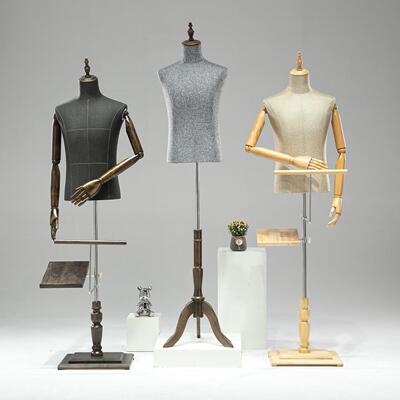 男模特半身假人台西装展示架模特道具半身高档服装店陈列橱窗黑色