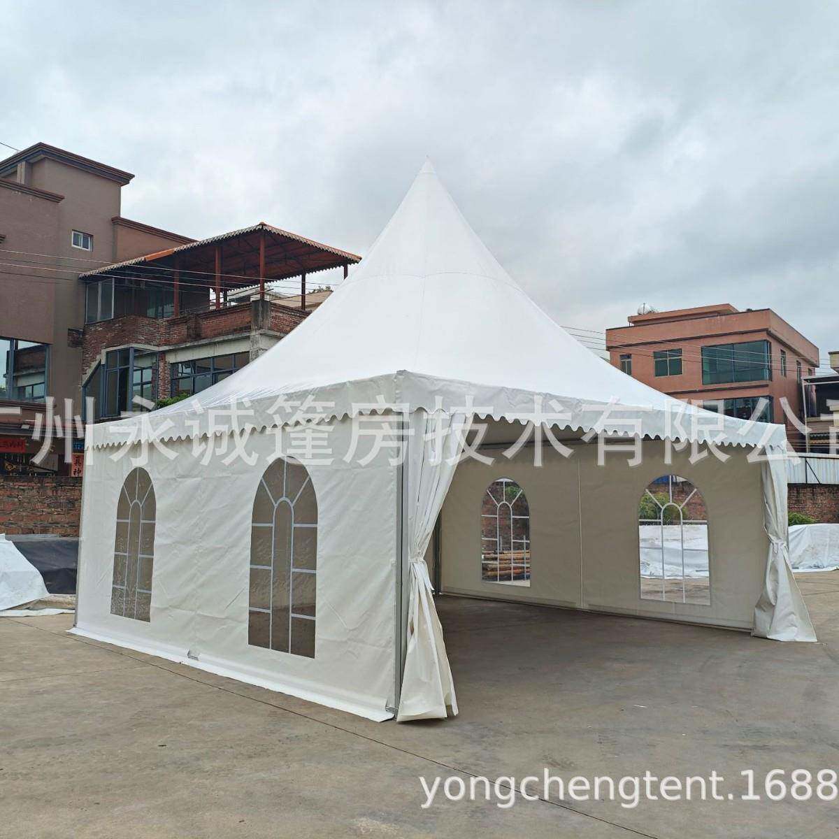 广州工厂直售铝合金尖顶帐篷营地餐饮帐蓬欧式篷房简易移动遮阳篷