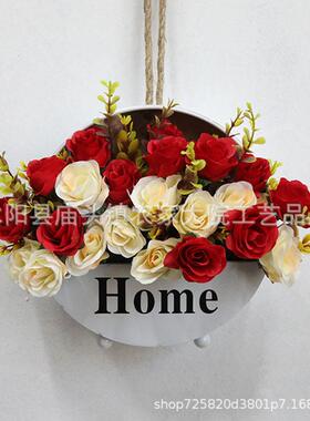批发美式壁挂花篮花篮装饰摆件