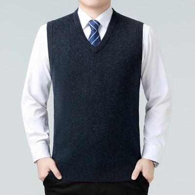 秋冬中年马甲装士背25055-KK心加厚保暖爸爸毛坎爷肩男爷针织羊绒