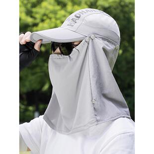 春夏渔夫帽帽子男款季防晒遮阳面罩钓鱼帽男士户外遮脸护颈0305k