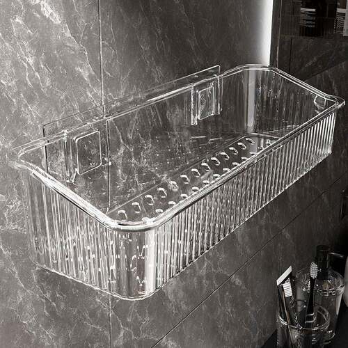 Bathroom Storage Shelf, Wall-Mounted, Drill-Free, Perfect fo