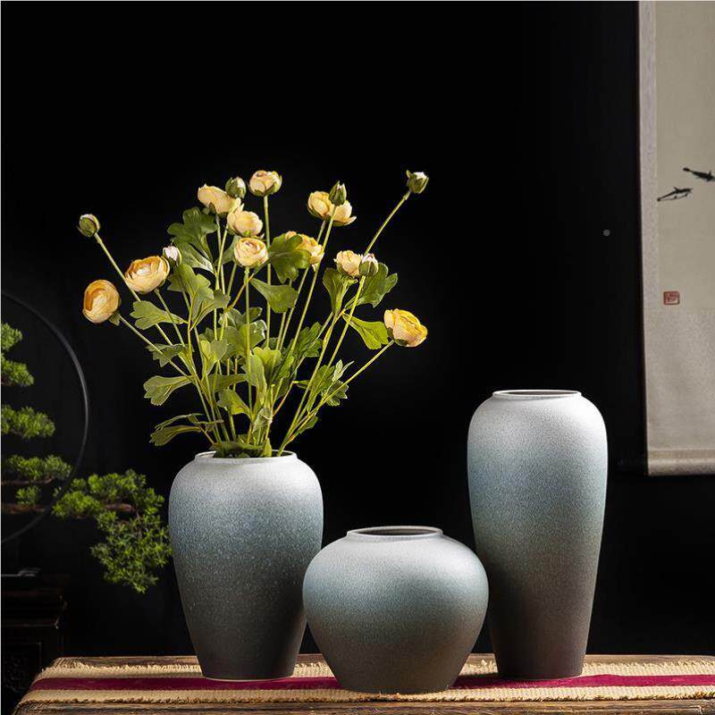 景件德式镇陶VCG8350瓷花瓶摆客厅插花新中复古装陶罐水饰培器皿