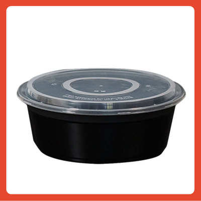 ▽圆形一次性餐盒4000ml小龙虾水煮鱼烤鱼外卖盒塑料打包加厚透