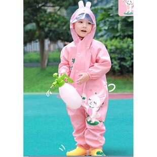 防水雨披厚恐龙男童女童小学生幼儿园 可爱卡通防护儿童连体雨衣裤