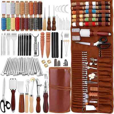 皮缝工具手革皮工具套装卷包手缝套装皮革diy工具手工具0625制作