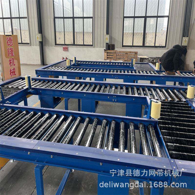 包胶滚筒线耐摩包胶辊道线重型托盘输送机90度直角转弯输送线设备