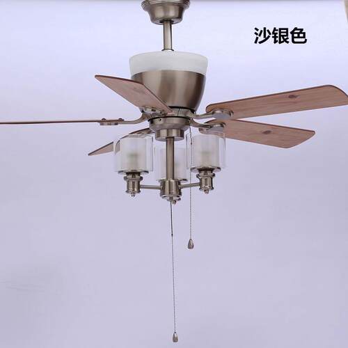 风扇灯复古美式客厅餐厅电扇吊灯优质木叶吊扇灯餐厅led