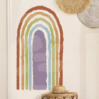 FX-F462水彩创意彩虹拱门卧室客厅玄关背景装饰墙贴纸自粘