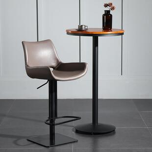 现铁简代G TS1028约升降吧台椅皮革高脚凳靠银背单人脚踏收台椅子