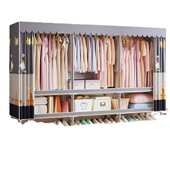 合金简易衣柜出租房收纳柜全钢管布衣柜加粗加固家用卧室组装 柜子