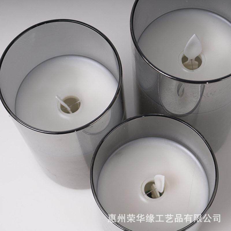 LED遥控电子蜡烛玻璃杯家居婚礼生日店庆派对聚会场景布景蜡烛灯