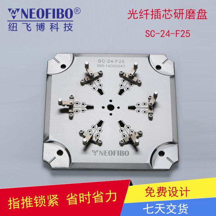 厂家供应光纤研磨盘24芯SC光纤插芯高良率快装抛光研磨夹具现货