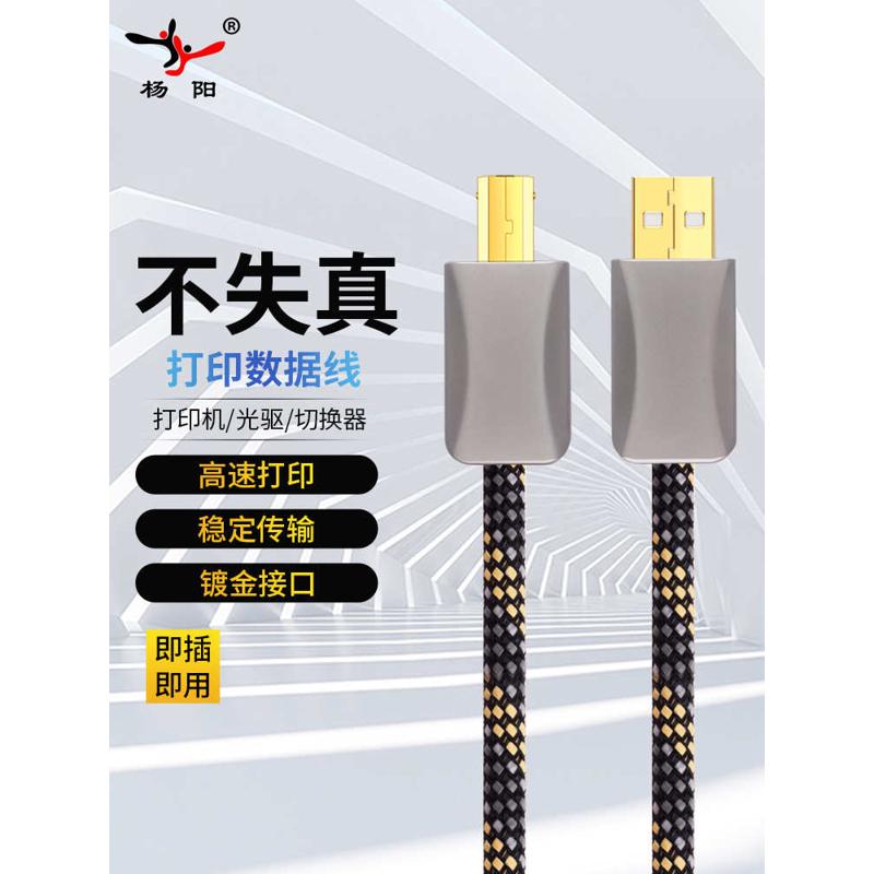 发烧usb音频线HIFI无氧铜USB解码器声卡连接线DAC方口a转b数据线