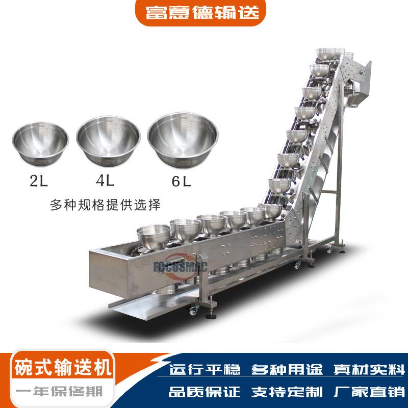 非标不锈钢碗式提升机可二次上料饼干膨化食品颗粒块状物输送机