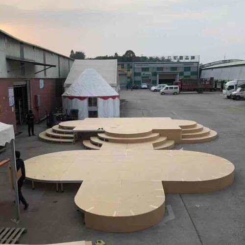 圆形亚克力舞台一板四腿快装舞台铝合金舞台婚庆异形舞台