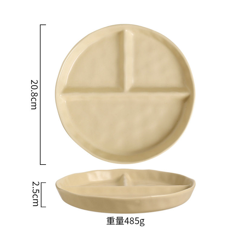 分格餐盘儿童大人减肥减脂月子专用陶瓷餐具高颜值早餐盘分隔盘子