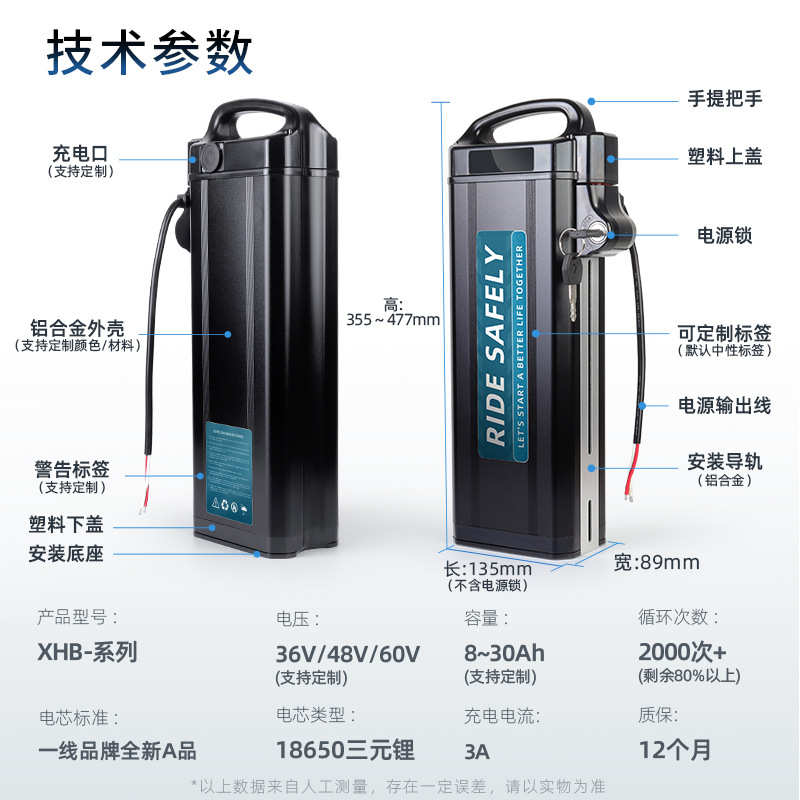 新款海霸48V电动车锂电池代驾折叠二轮车耐用长续航足容电瓶
