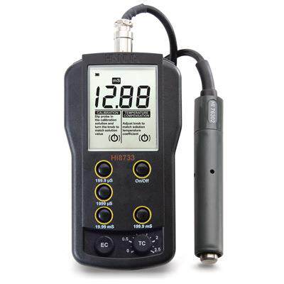 上海哈纳 HI8733型温度补偿功能电导率 EC 测定仪便携式电导率