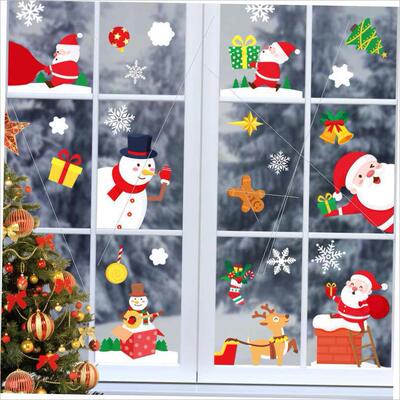 Christmas glass static stickers snow window stickers贴画