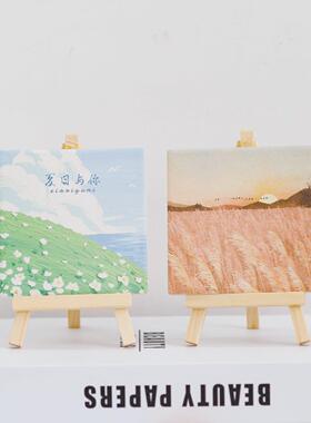 ins风小清新学生桌面装饰摆台风景迷你油画插画创意摆件家居饰品