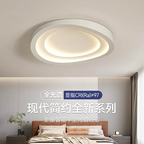卧室吸顶灯现代简约创意网红家用水波纹圆形艺术家用广东中山灯具