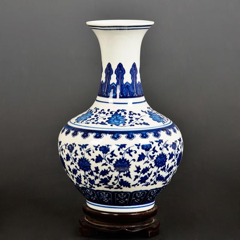 特价景德镇陶瓷器覆古怀旧青花瓷小花瓶干 干燥花插花器客厅工艺