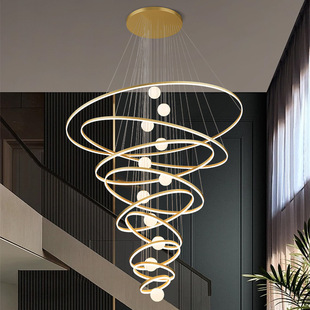 复式 楼大吊灯挑空客厅吊灯别墅楼梯灯轻奢现代楼中楼中空大厅灯具