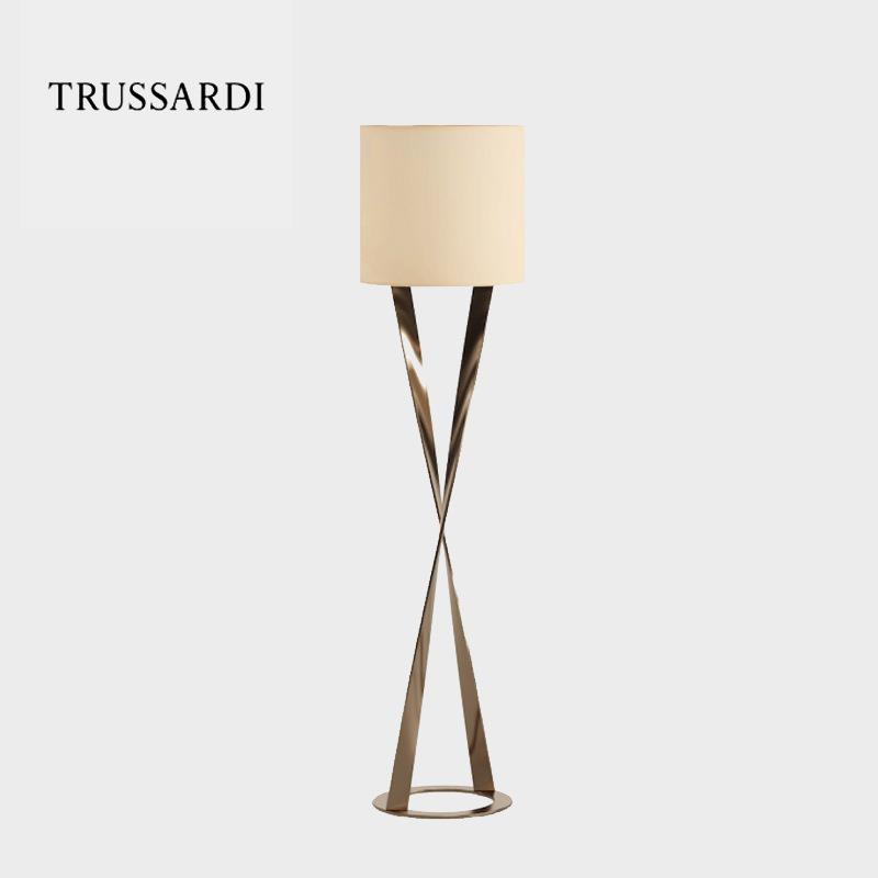 意大利Trussardi CASA不锈钢落地灯意式金属布艺客厅落地灯台灯