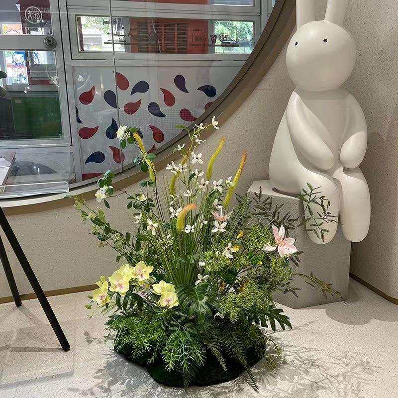 仿真绿植花艺酒店商场橱窗造景装饰花婚礼现场浪漫唯美落地花组合